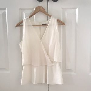 Theory, off-white, 100% silk shell.